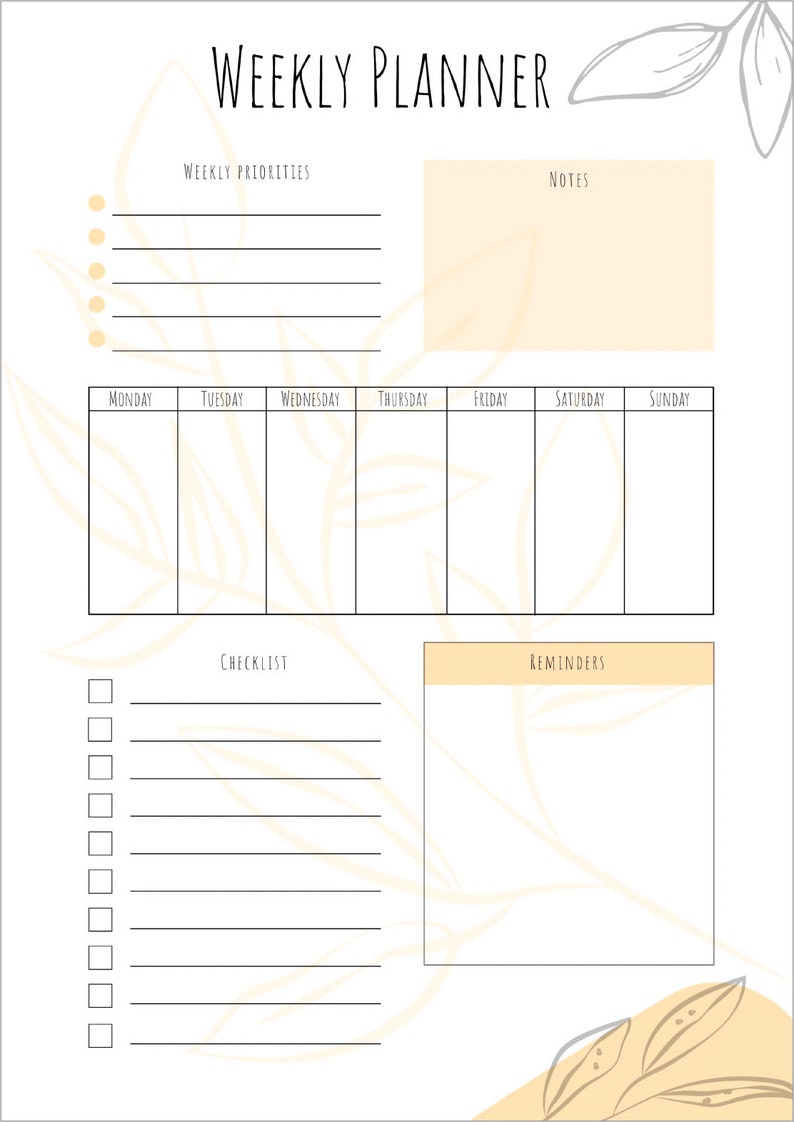 Printable and Fully Customizable Planner Pack Daily, Weekly, Monthly