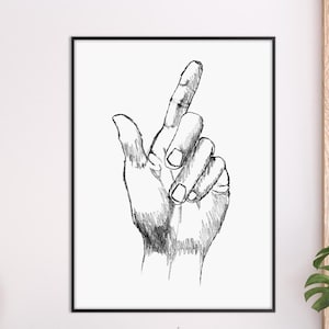 Hände Bleistift Poster Printable, Monochrome Linie Skizze Zeichnung Handgemachtes Schwarz Weiß Minimale Moderne Kunst Dekor Housewarming Umweltfreundliches Geschenk
