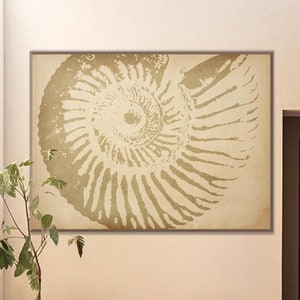 Ammonites Fossil Nautilus Shell Printable, Instant Download Beige Brown Wall Art Beach Nautical decor Eco Friendly Housewarming Gift Her Him