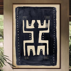 Arte de lagarto africano imprimible, descarga instantánea, arte animal africano étnico, negro, beige, estilo tribal, decoración bohemia, regalo ecológico para inauguración de la casa.