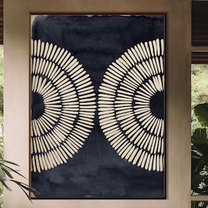 Abstrakte ethnische Kunst der Aborigines zum Ausdrucken, erdige Farben Tribal Schwarz Beige moderne Kunst Geschenk für Sie für Ihn
