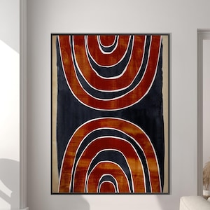 Arte de estilo africano imprimible, étnico tribal, negro, beige, pared tribal, decoración bohemia minimalista, regalo ecológico para inauguración de la casa, descarga instantánea