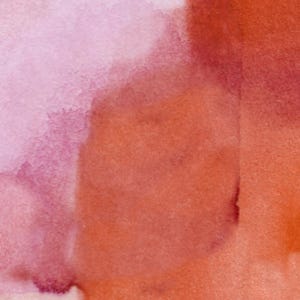 Peut inclure: Peinture abstraite &agrave; l'aquarelle avec des nuances m&eacute;lang&eacute;es de rose, de rouge et d'orange. L'&oelig;uvre pr&eacute;sente des bords doux et flous et un aspect textur&eacute;, cr&eacute;ant un effet onirique et artistique. La palette de couleurs est chaleureuse et invitante.