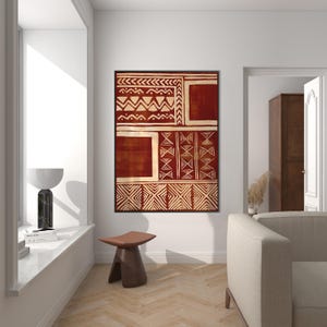 African Style Art Printable, Ethnic Tribal Beige Terracotta Wall Tribal Minimal Boho decor Housewarming Eco Friendly Gift Instant Download