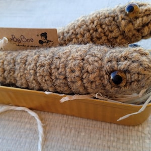 Rustic Tin Sardines, Handcrafted Sardines, Crochet Sardines, Set of Sardines, Tin Sardine, Vintage Style, Amigurumi Sardine, Knitted Fishes