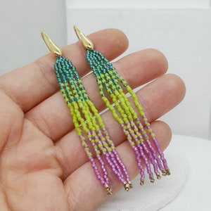 Handmade Miyuki Beaded Earrings,Colorful Beaded Earrings,Handwoven Earrings,Womens Earrings,Boho Earrings