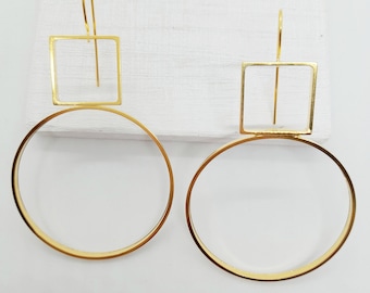 Statement Earrings,Statement Jewelry,Brass Earrings,Bronze Earrings,Gold,Handmade Earrings,Gift for Her,Boho Earrings,Boho Jewelry