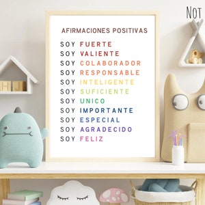 Affirmations for Kids, afirmaciones para niños, kids room decor, Playroom decor.