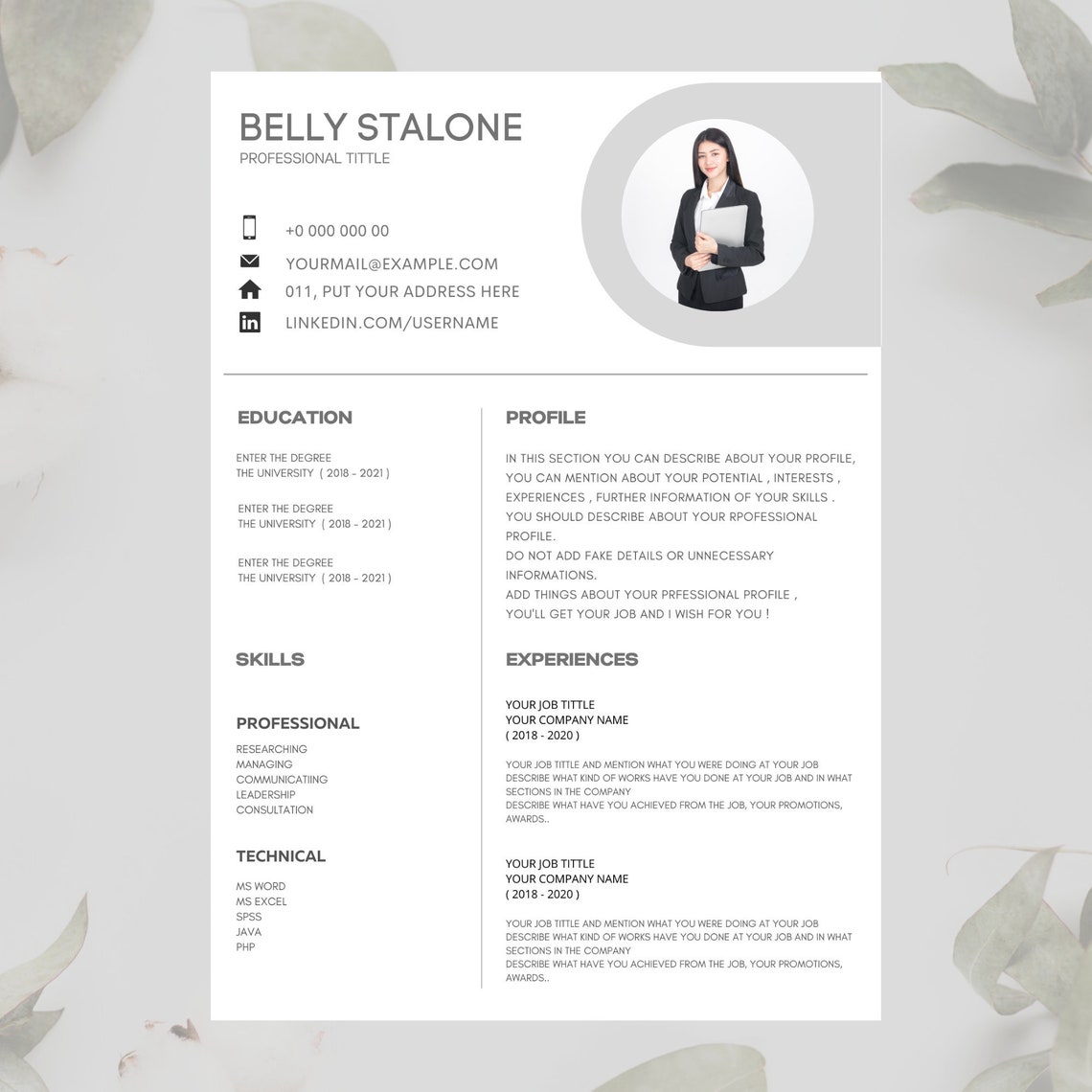 resume-templates-for-canva-cv-template-with-professional-etsy