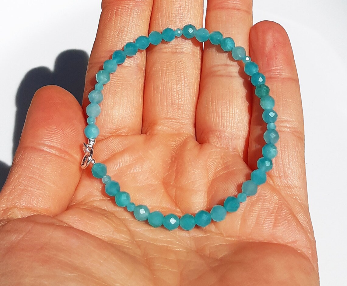 Amazonit Armband / natürliche Amazonit Perlen Armband / Etsy