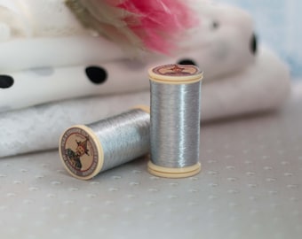 SAJOU Thread-Silver Colour Metallized-Embroidery Luneville Hook Thread-Fil Au Chinois-Made in France