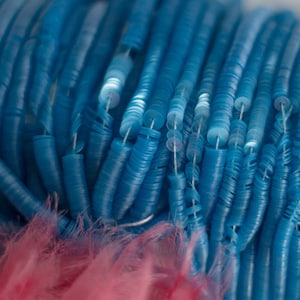 Französische Flach Pailletten-Perliane Mittelblaue Farbe-3mm 4mm-Langlois Martin