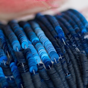 French Flat Pailletten-Perlmutt Dunkelblau Farbe-3mm 4mm-Langlois Martin