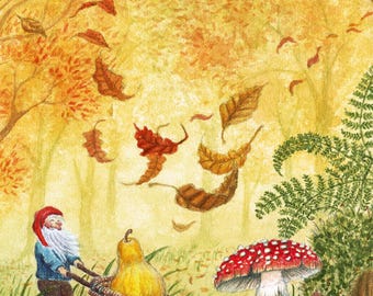 Conjunto de postales Wichtelwald; Waldorf, enanos