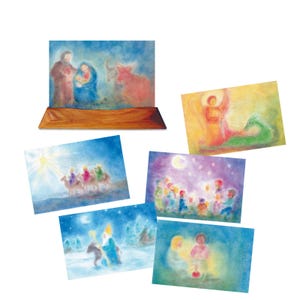 Conjunto de cartões postais de inverno/natal, educativo Waldorf, antroposófico