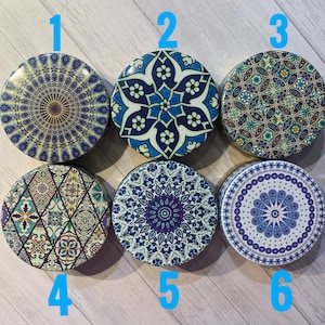 SCENTED CANDLE SET, Turkish Tile Patterns, Natural Gift, Decorative Tin Box, Mother&#39;s Day Candle, Housewarming Gift, Birthday Candles