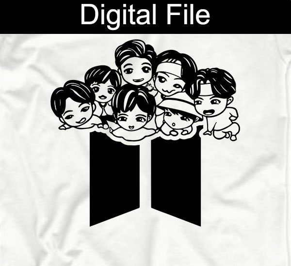 BTS Kpop TinyTan Cute Members and Logo SVG Svg Png Dxf | Etsy