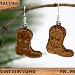 Boot Themed Earring SVG, PNG, dxf Digital File Instant Download