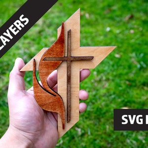 DIY 2 Layer Wooden Cross SVG, JPEG File Design Instant Download
