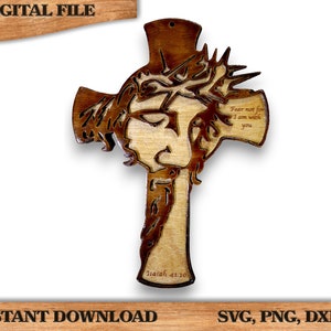 DIY 2-Schicht-Holz Jesus Kreuz SVG, PNG, Dxf, Ai, Datei Design Instant Download I Christentum, Laser bereit Datei