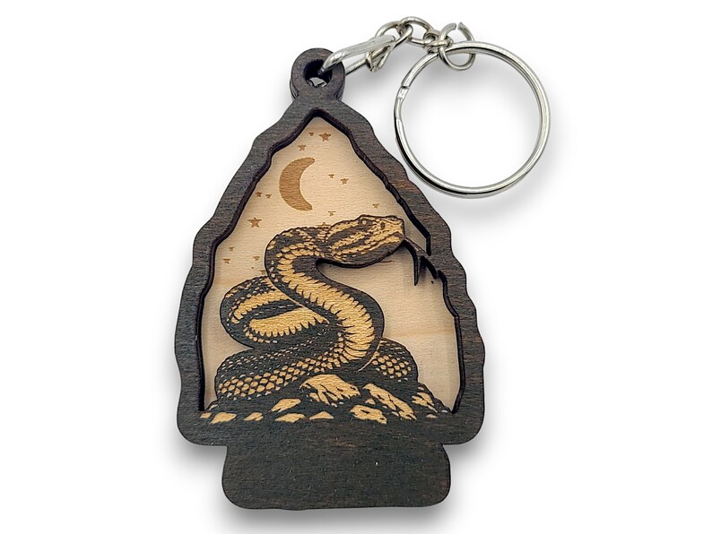 2 Layer Rattle Snake Arrowhead Keychain and Magnet Craft Gift Souvenir ...