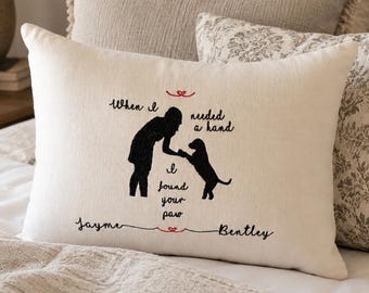 Personalized Dog Friend Pillow, Custom Embroidered Comfort Gift, Dog Lover Pillow, Pet Memorial Pillow, Emotional Support Dog Gift