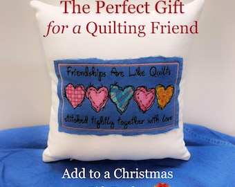 Quilter gift friendship pillow for group, lifelong forever friend pillow, friendship gift for women, best friend present