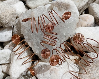 Handmade Copper Finger Spiral Ring | Adjustable Energy Coil | EMF Harmony Tool