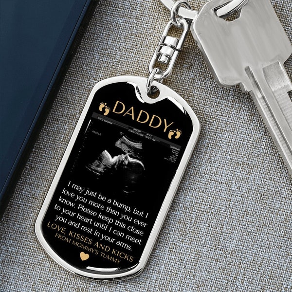 Ultrasound Keychain, First Time Dad Gift, Custom Keychain, New Dad Gift, Pregnancy Announcement, Expecting Dad Gift, From Unborn Baby