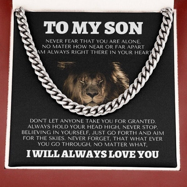 To my Son Necklace with Poem, Christmas Gift For Son From Mom, Son Chain Necklace From Dad, Teenager Son Necklace Gift