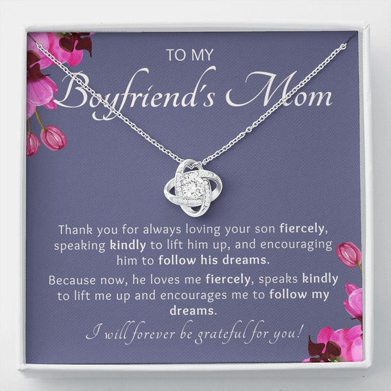 Gift for Boyfriend's Mom, Boyfriend's Mom Necklace, Boyfriends Mom Christmas / Holiday Gift, Mother's Day Gift, Future Mil Thank You Gift 14K White