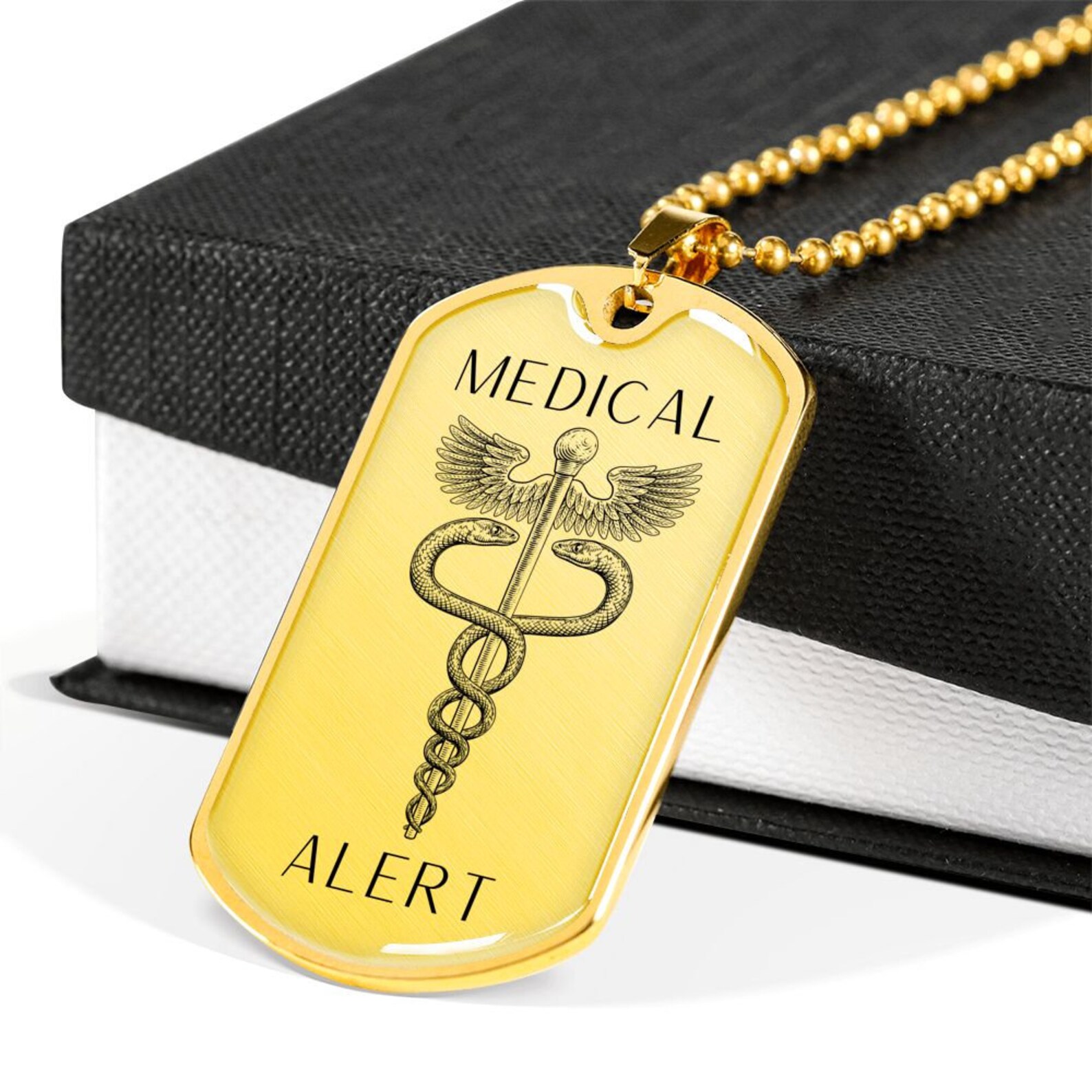 Unisex Medical Alert Dog Tag Necklace With Engraved Name - Etsy