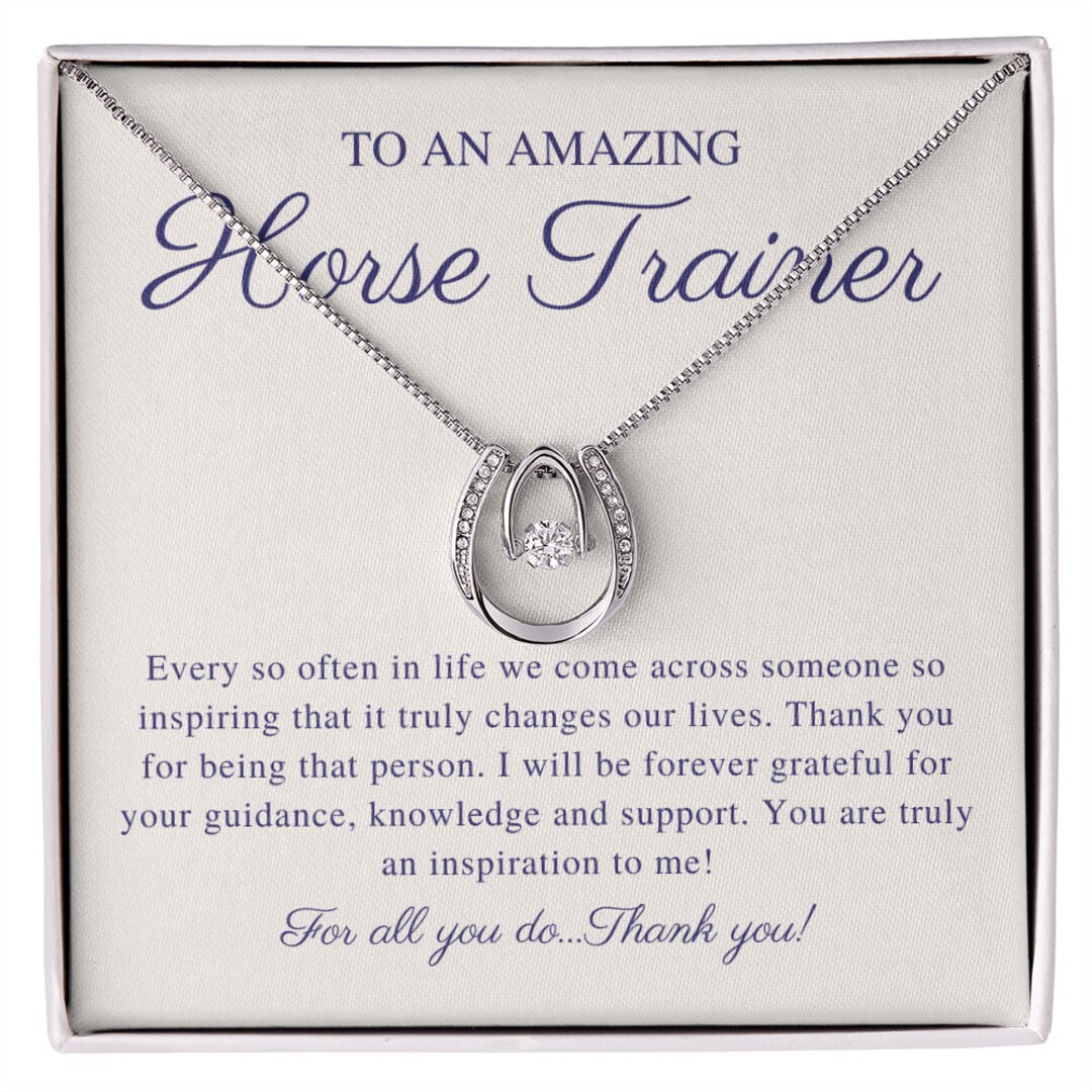 Horse Trainer Gift Horseshoe Necklace, Appreciation Gift for Horseback