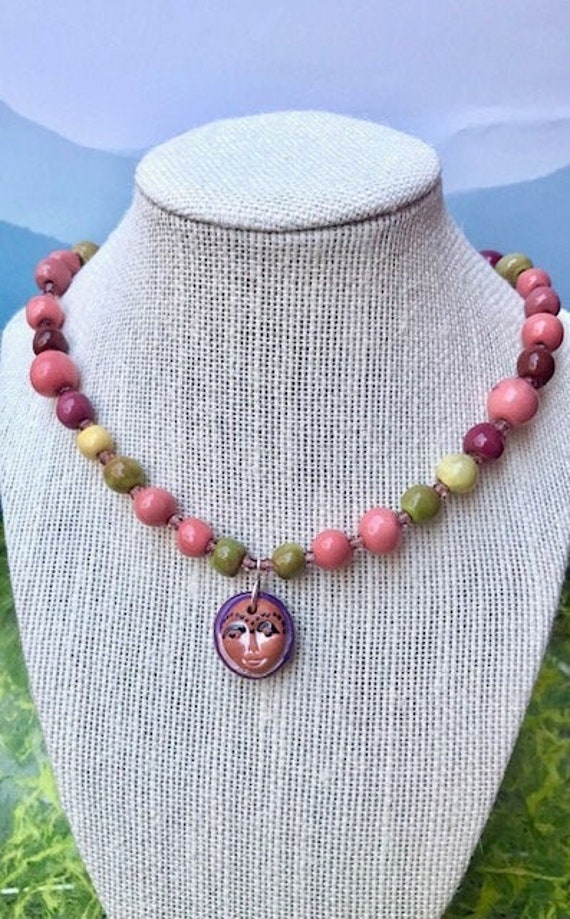 Ceramic Beaded Necklace Etsy