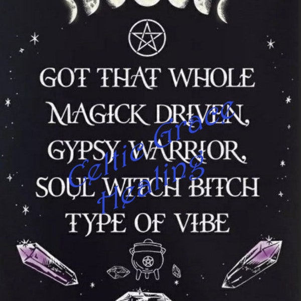 Magick-Infused Gypsy Warrior Soul Digital Download; Moon phase digital downlaod; witch download