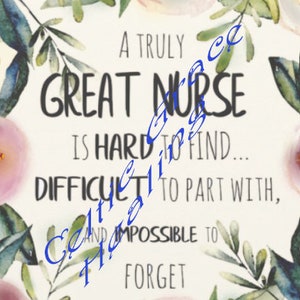 Unforgettable Nurse Tribute Digital Download; Nurse gift; nurse appreciation; Nurse artwork