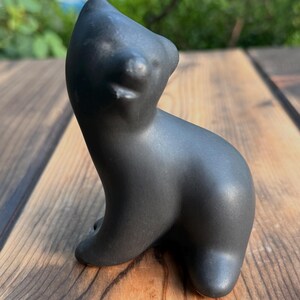 Pigeon Forge Tennessee Pottery- Sitting Bear, Matte- Signed Doug Ferguson
