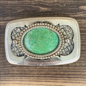 Green Stone Belt Buckle, Vintage - Etsy display picture 3