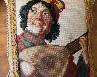 Mandolin Player/Bard Needlepoint