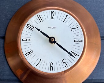 Mid-Century Copper Wall Clock, Welby