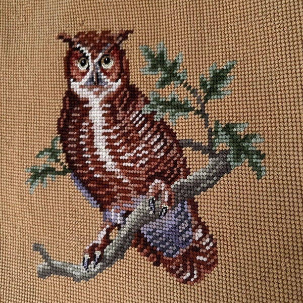 Owl Needlepoint Etsy