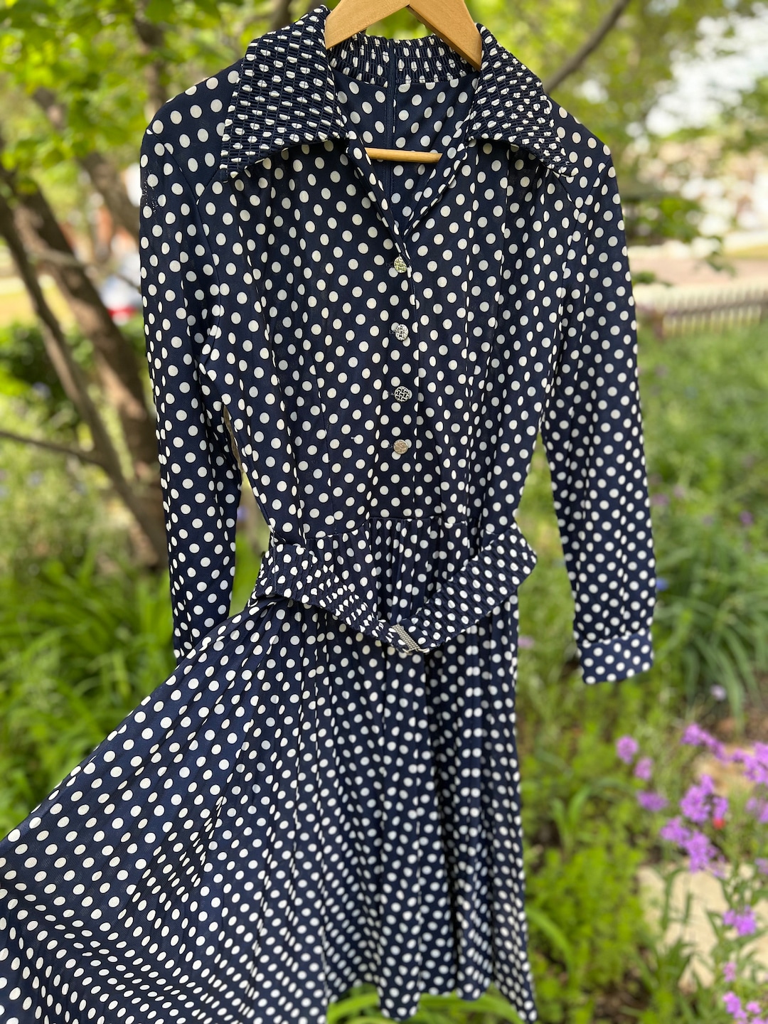 Polka Dot Slim Waist Bandage Long Dress Female Vintage Vestidos with Belt Sundress