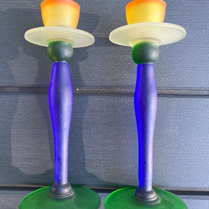 Tulip Candlesticks, Marc Aurel Nachtmann Glass