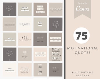 75 Plantillas de cotizaciones de Instagram - Citas de redes sociales - Citas motivacionales - Plantillas neutrales de Instagram - Canva - Citas inspiradoras