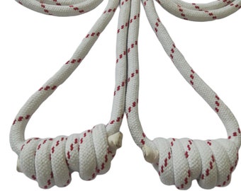 Iyengar Yoga Ropes Wall (Set of 4 ropes-2 long 2 small), Pune Yoga Ropes, Yoga ropes set, Ropes for yoga, White yoga ropes, Yoga props.