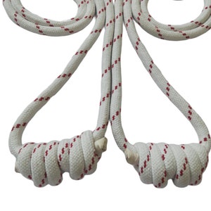 Iyengar Yoga Ropes Wall (Set of 4 ropes-2 long 2 small), Pune Yoga Ropes, Yoga ropes set, Ropes for yoga, White yoga ropes, Yoga props.