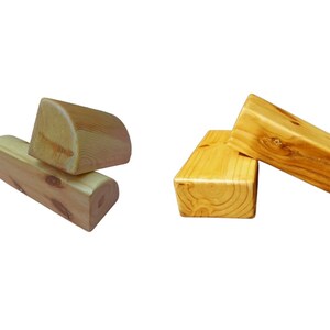 Wooden Yoga Block (Set of 2) + Quarter round bricks (set of 2), Combo pack Yoga wooden Blocks, Iyengar Yoga Block, Yoga accessories,