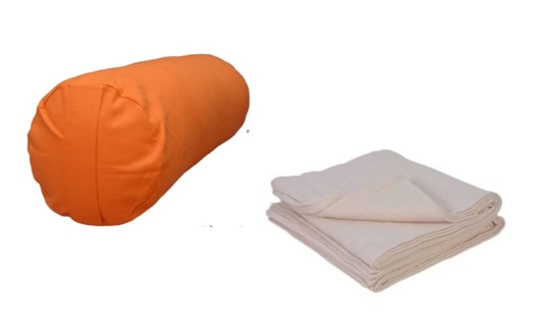 Iyengar Yoga Blanket pack of 2 Round Yoga Bolster pack of 1 Cotton Yoga