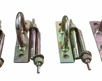 Iyengar Yoga Wall Ropes Hook set-(4 pieces of hooks with fasteners)| yoga wall hook set | Pune Yoga hook set | Made in India Yoga props-