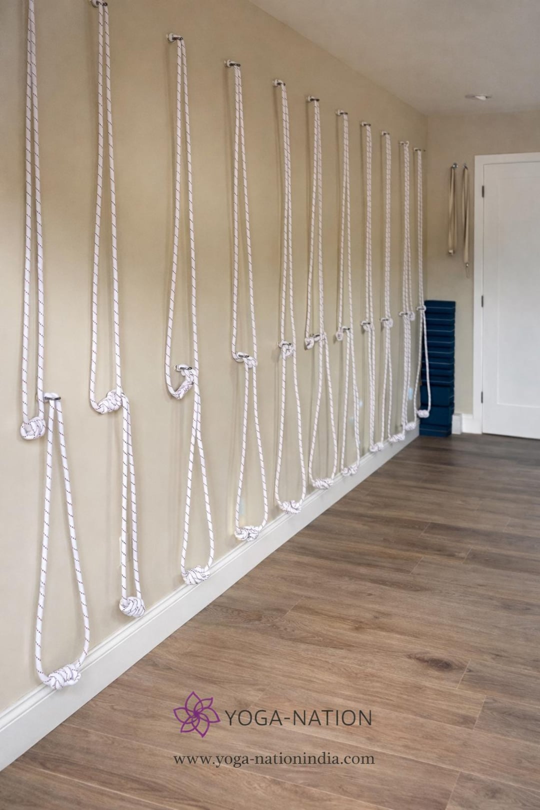 Iyengar Yoga Wall Ropes Set (15 Sets) – Cotton Studio Kit With 2 Long ...